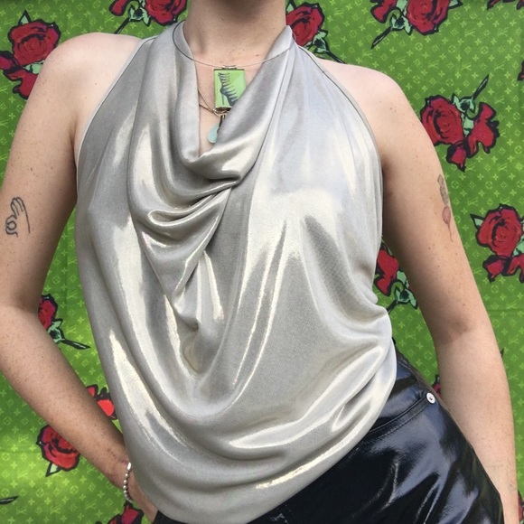Y2K Super Slink Iridescent Halter Top~
~ - Picture 2 of 7